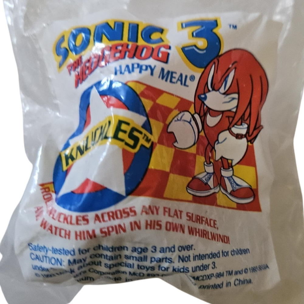 1993 McDonalds Sonic The Hedgehog 3 Knuckles New in Package